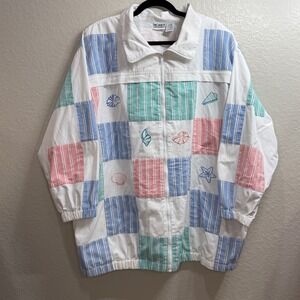 Vintage Koret Francisca | Womens 2X Jacket | Patchwork Coastal Grandmother Beach